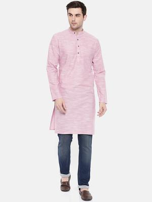 pink cotton long kurta - 15731641 - Standard Image - 4