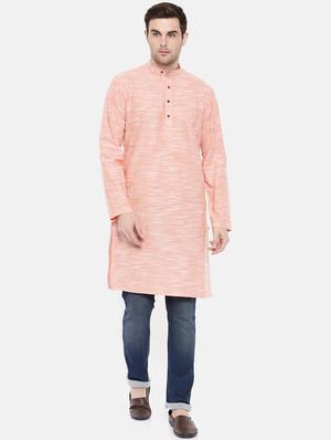 orange cotton long kurta - 15731642 - Standard Image - 4