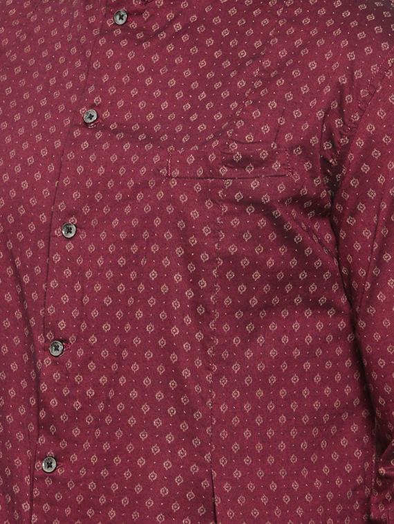 red cotton asymmetric kurta - 15731650 - Zoom Image - 4