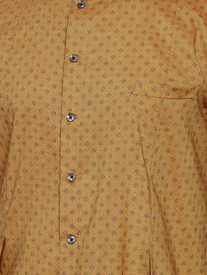 yellow cotton asymmetric kurta - 15731651 - Standard Image - 4