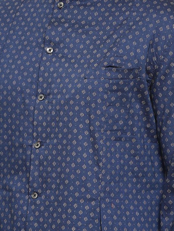 blue cotton asymmetric kurta - 15731652 - Zoom Image - 4