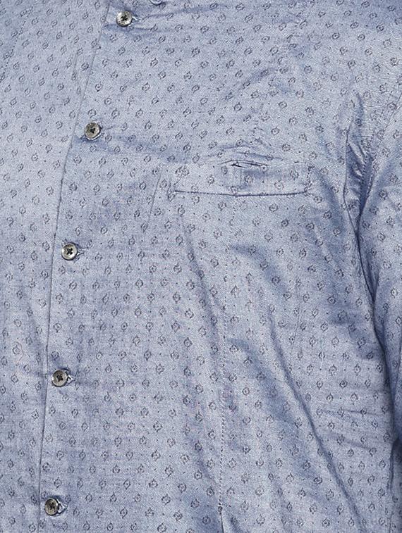 blue cotton asymmetric kurta - 15731653 - Zoom Image - 4
