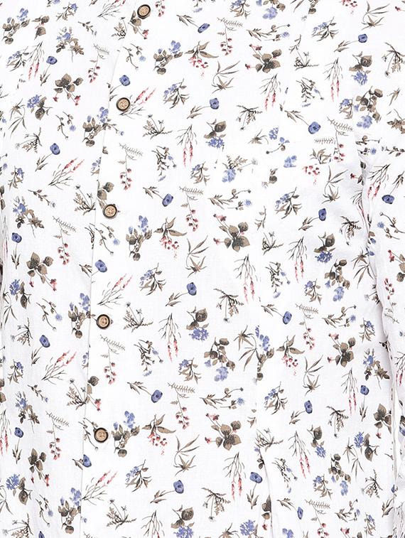 white cotton asymmetric kurta - 15731655 - Zoom Image - 4