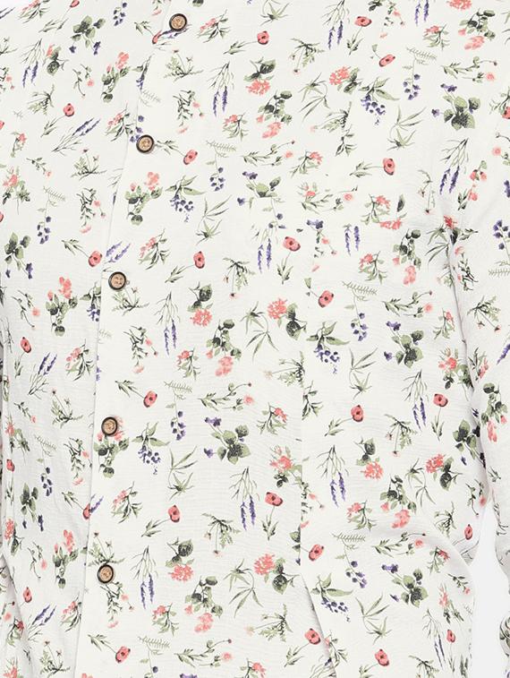 white cotton asymmetric kurta - 15731656 - Zoom Image - 4
