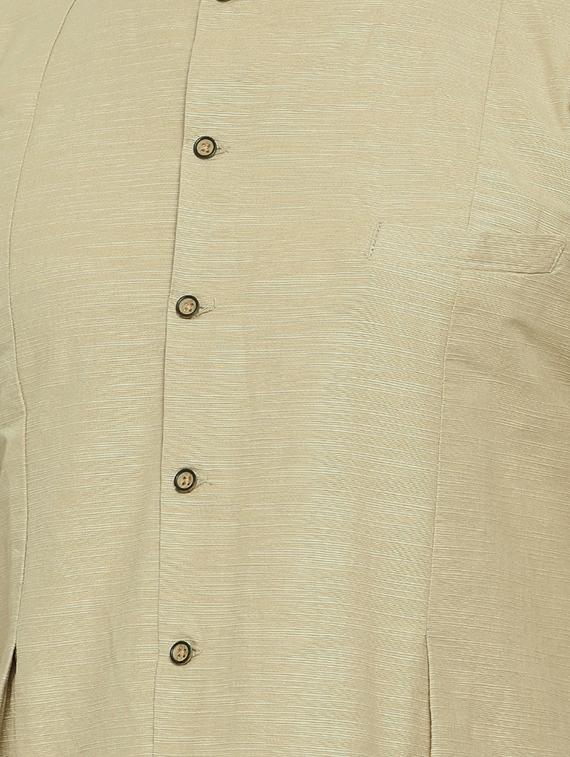 brown cotton asymmetric kurta - 15731658 - Zoom Image - 4