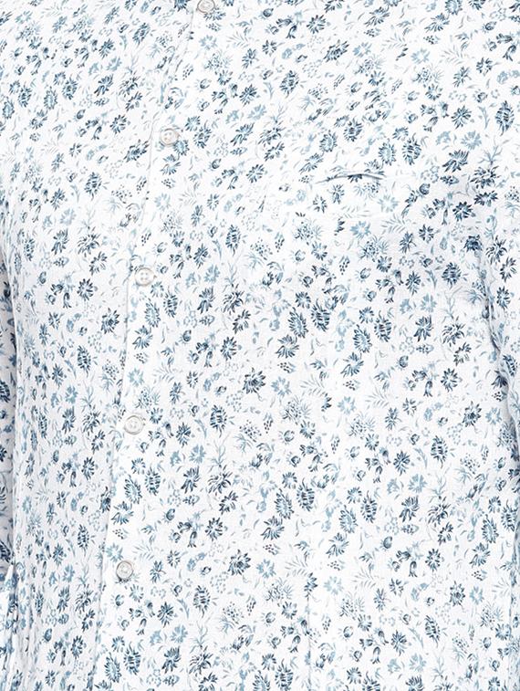 white cotton asymmetric kurta - 15731661 - Zoom Image - 4