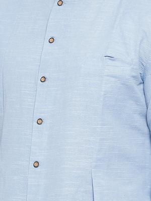 blue cotton asymmetric kurta - 15731666 - Standard Image - 4