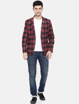 red cotton single breasted blazer - 15731672 - Standard Image - 4
