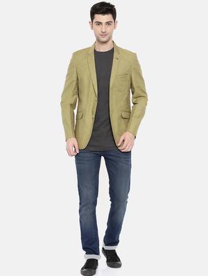 green cotton single breasted blazer - 15731674 - Standard Image - 4