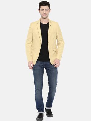 beige cotton single breasted blazer - 15731677 - Standard Image - 4