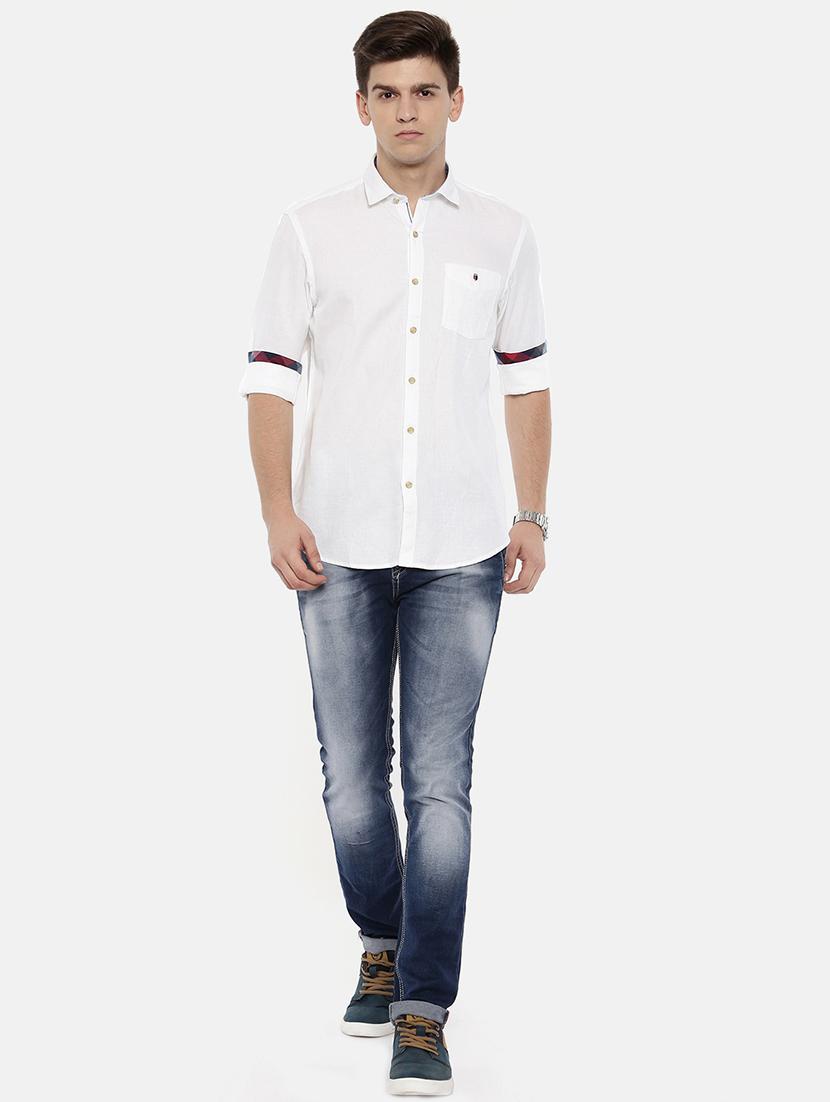 white cotton casual shirt - 15731788 - Zoom Image - 4