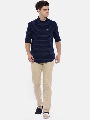 navy blue cotton casual shirt - 15731789 - Standard Image - 4