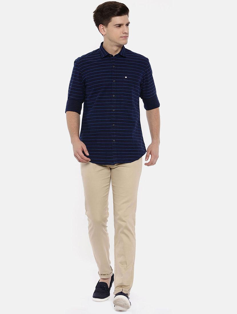 navy blue cotton casual shirt - 15731789 - Zoom Image - 4
