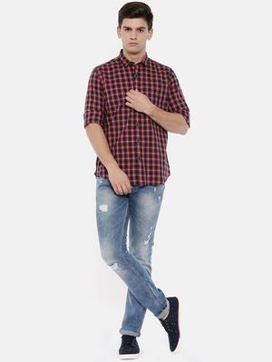red cotton casual shirt - 15731792 - Standard Image - 4