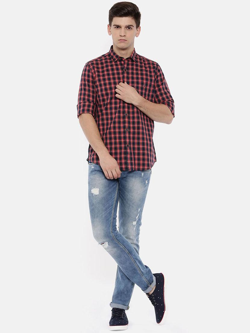 red cotton casual shirt - 15731792 - Zoom Image - 4