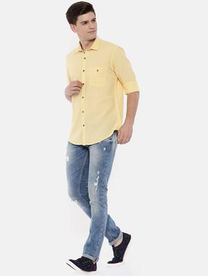 yellow cotton casual shirt - 15731793 - Standard Image - 4