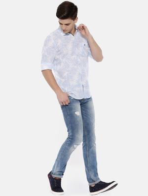 blue linen casual shirt - 15731800 - Standard Image - 4