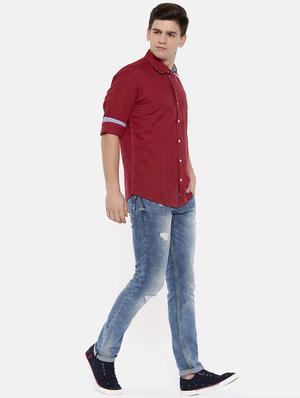 red linen casual shirt - 15731805 - Standard Image - 4