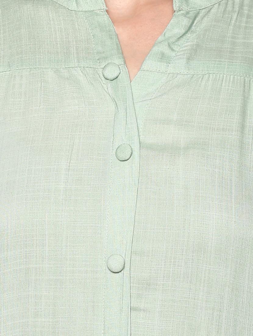 Grey solid straight kurta - 15732978 - Zoom Image - 4
