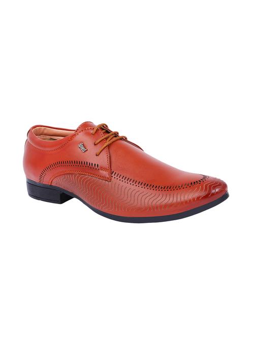 tan leatherette lace-up derbys - 15732985 - Standard Image - 1