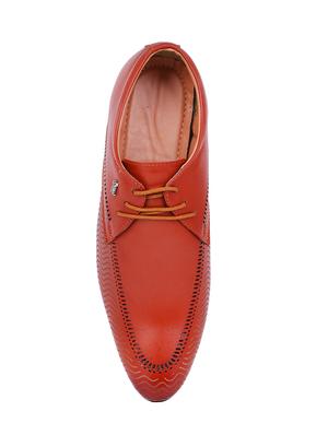 tan leatherette lace-up derbys - 15732985 - Standard Image - 4