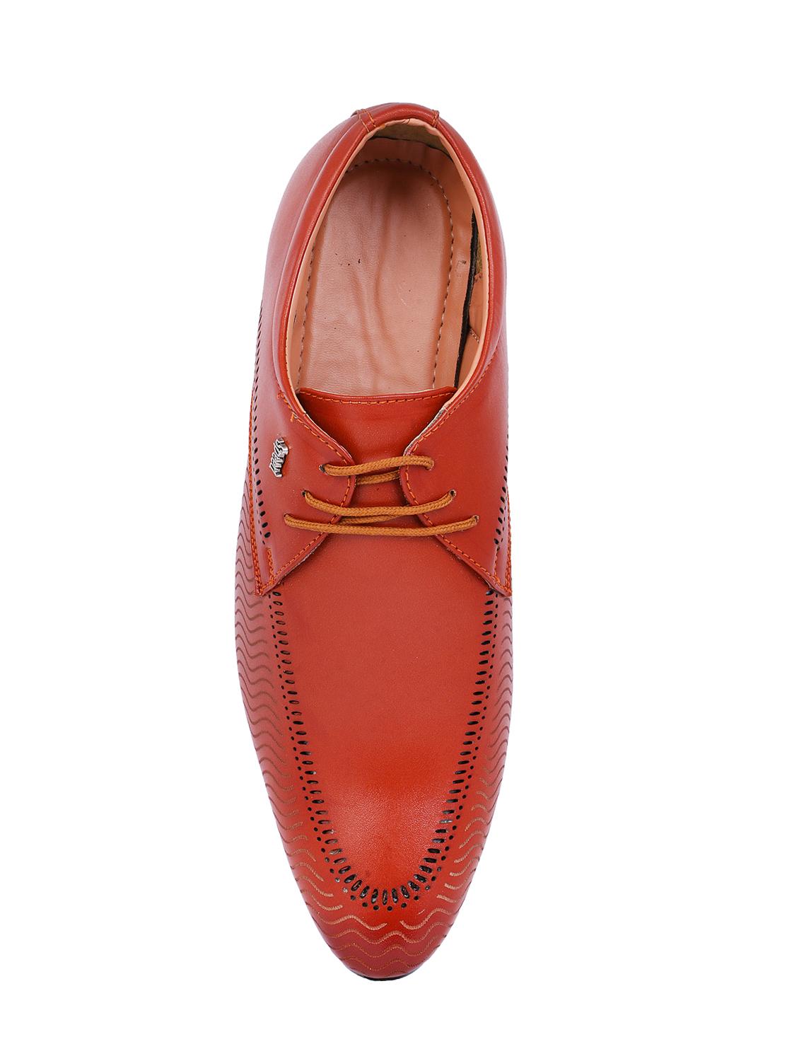 tan leatherette lace-up derbys - 15732985 - Zoom Image - 4