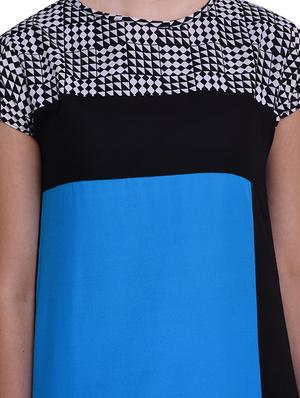 Color block asymmetric kurta - 15733170 - Standard Image - 4