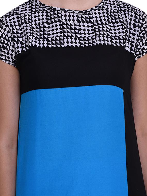 Color block asymmetric kurta - 15733170 - Zoom Image - 4