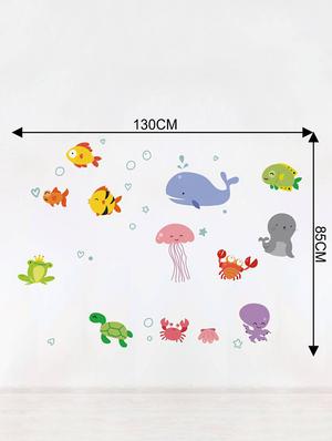 Rawpockets Wall Decals ' Kids Room : Under Water Aquarium ' Wall stickers (PVC Vinyl) Multicolour - 15733862 - Standard Image - 4