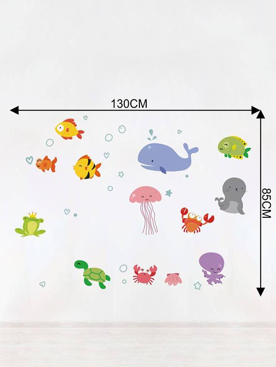 Rawpockets Wall Decals ' Kids Room : Under Water Aquarium ' Wall stickers (PVC Vinyl) Multicolour - 15733862 - Zoom Image - 4