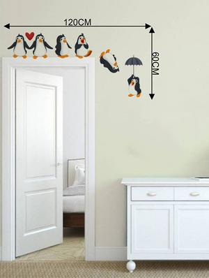 Rawpockets Wall Decals ' Living Room : Funny Penguins ' Wall stickers (PVC Vinyl) Multicolour - 15733863 - Standard Image - 4