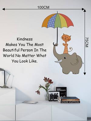 Rawpockets Wall Decals ' Kindness Quote and Cartoon ' Wall stickers (PVC Vinyl) Multicolour - 15733868 - Standard Image - 4