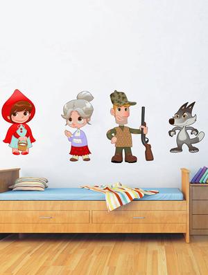 Rawpockets Wall Decals ' Little Red Riding Hood Story ' Wall stickers (PVC Vinyl) Multicolour - 15733871 - Standard Image - 4