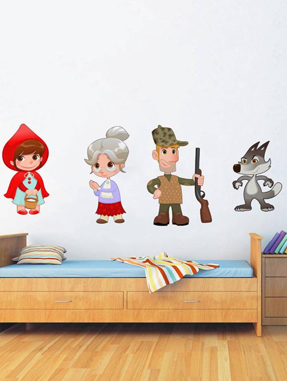 Rawpockets Wall Decals ' Little Red Riding Hood Story ' Wall stickers (PVC Vinyl) Multicolour - 15733871 - Zoom Image - 4