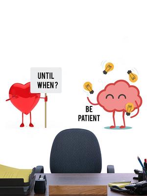 Rawpockets Wall Decals ' Heart and Brain Fight ' Wall stickers (PVC Vinyl) Multicolour - 15733873 - Standard Image - 4