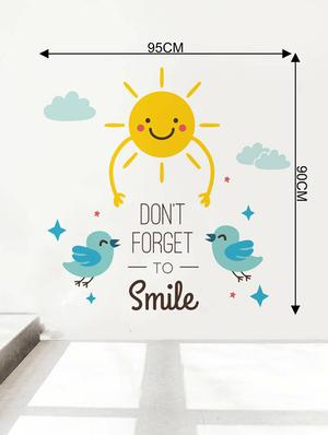 Rawpockets Wall Decals ' Don't Forget To Smile ' Wall stickers (PVC Vinyl) Multicolour - 15733875 - Standard Image - 4