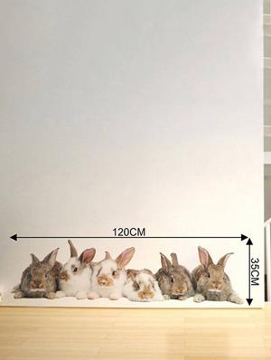 Rawpockets Wall Decals ' Living Room Group Of Rabbit ' Wall stickers (PVC Vinyl) Multicolour - 15733879 - Standard Image - 4