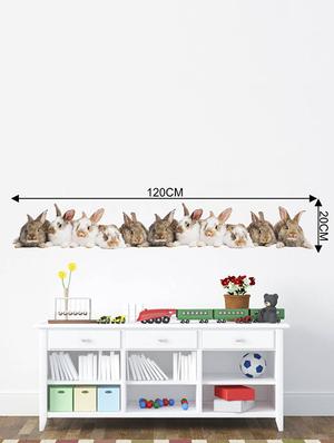 Rawpockets Wall Decals ' Living Room Rabbit Group ' Wall stickers (PVC Vinyl) Multicolour - 15733880 - Standard Image - 4