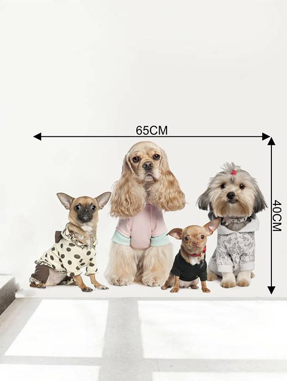 Rawpockets Wall Decals ' Cute Dog Family ' Wall stickers (PVC Vinyl) Multicolour - 15733884 - Zoom Image - 4