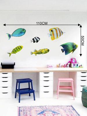 Rawpockets Wall Decals ' Colorful Fish ' Wall stickers (PVC Vinyl) Multicolour - 15733885 - Standard Image - 4