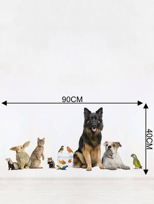 Rawpockets Wall Decals ' Living Room Pet Familiy ' Wall stickers (PVC Vinyl) Multicolour - 15733886 - Standard Image - 4
