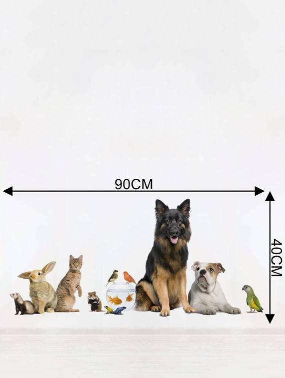 Rawpockets Wall Decals ' Living Room Pet Familiy ' Wall stickers (PVC Vinyl) Multicolour - 15733886 - Zoom Image - 4
