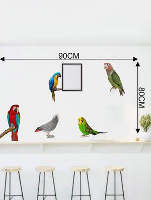 Rawpockets Wall Decals ' Living Room Parrot Love Bird ' Wall stickers (PVC Vinyl) Multicolour - 15733888 - Standard Image - 4