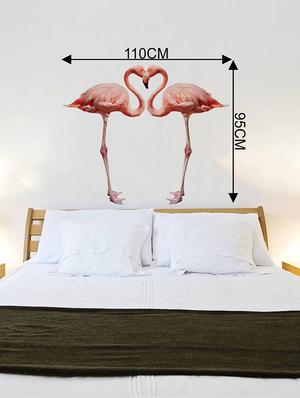 Rawpockets Wall Decals ' Bed Room Pink Flamingo ' Wall stickers (PVC Vinyl) Multicolour - 15733889 - Standard Image - 4