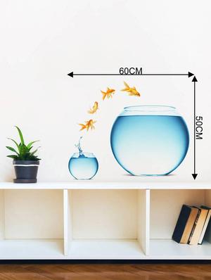 Rawpockets Wall Decals ' Bed Room Fish Pot ' Wall stickers (PVC Vinyl) Multicolour - 15733892 - Standard Image - 4