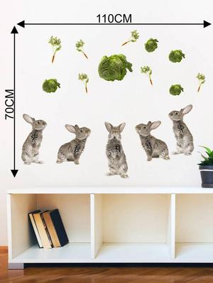 Rawpockets Wall Decals ' Living Room Rabbit Dream ' Wall stickers (PVC Vinyl) Multicolour - 15733894 - Standard Image - 4