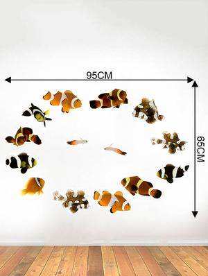 Rawpockets Wall Decals ' Living Room Cute Fish Family ' Wall stickers (PVC Vinyl) Multicolour - 15733897 - Standard Image - 4