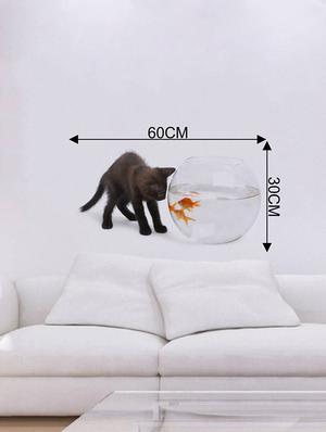 Rawpockets Wall Decals ' Cat and Fish Bowl Abstract ' Wall stickers (PVC Vinyl) Multicolour - 15733902 - Standard Image - 4
