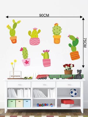 Rawpockets Wall Decals ' Cactus Story ' Wall stickers (PVC Vinyl) Multicolour - 15733904 - Standard Image - 4