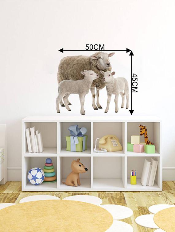 Rawpockets Wall Decals ' Sheep Family ' Wall stickers (PVC Vinyl) Multicolour - 15733905 - Zoom Image - 4